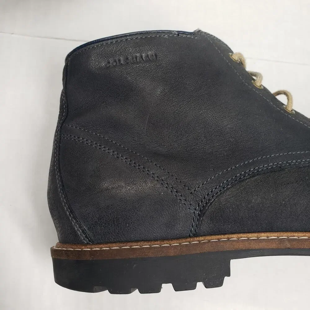 Cole Haan Nathan Chukka Boots Mens 11.5 Blue Nubuck Lace Up C30078 Dress Casual